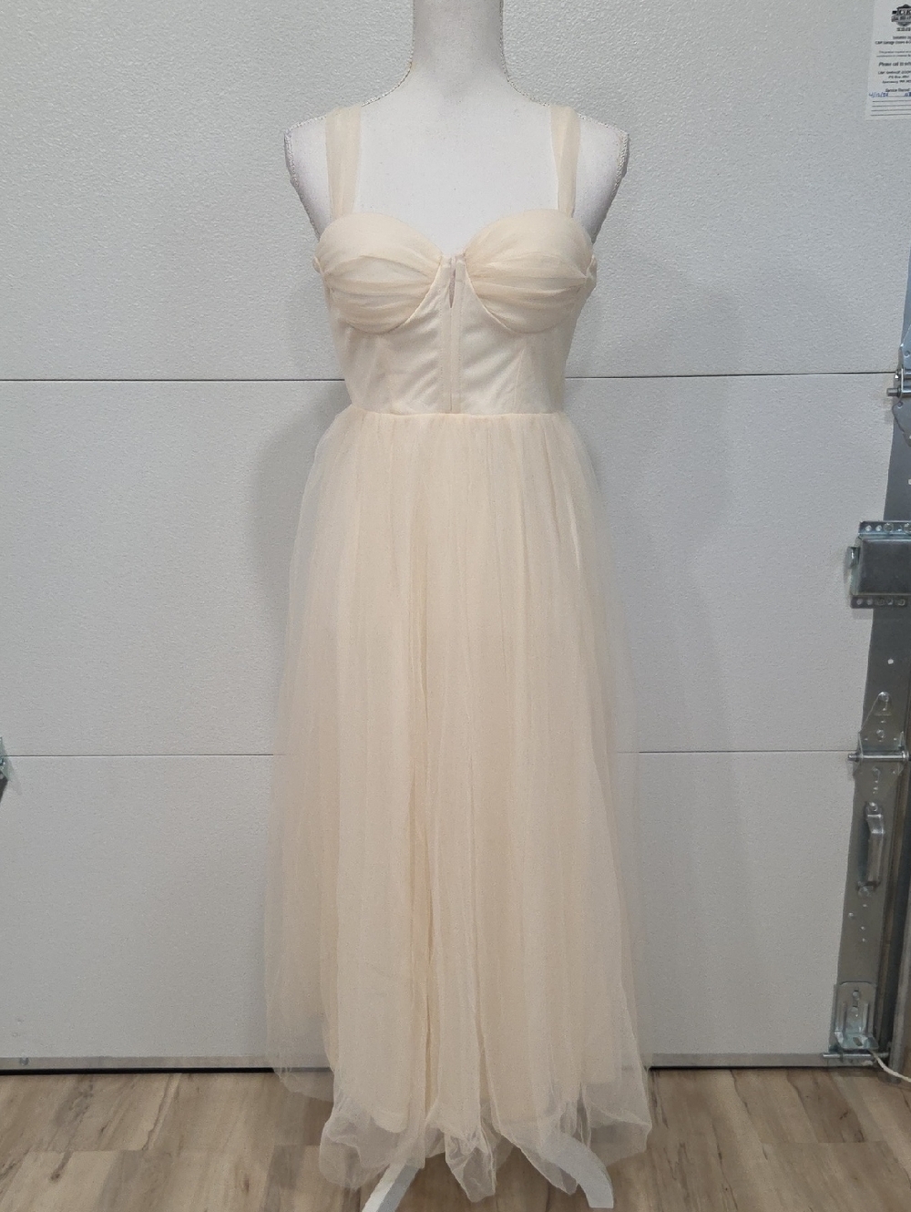 "One And Only" Tulle Fully Lined Dress Tulle Tie Back Straps